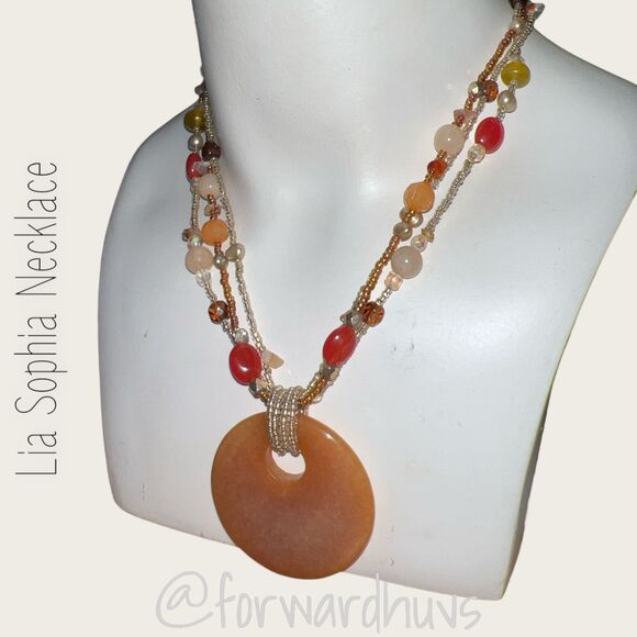Lia Sophia Large Pendant Beaded Necklace - Picture 3 of 7
